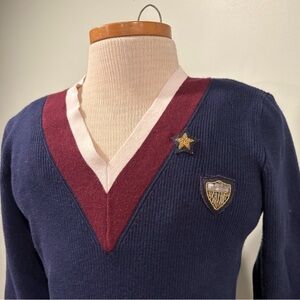 Ralph Lauren Burgundy and Navy Sweater